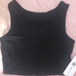 Black Ribbed Tank Top